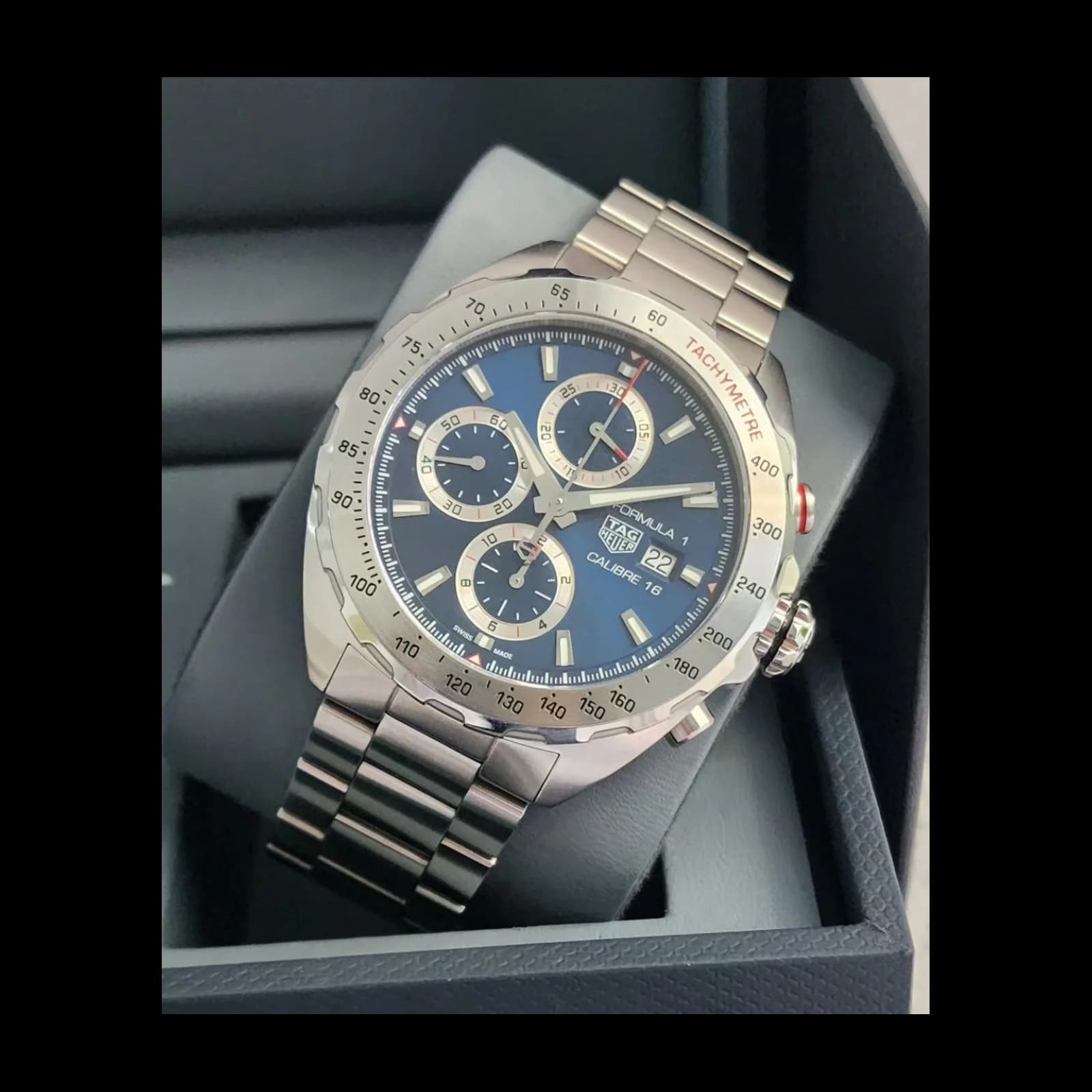 Thumb Formula 1 Automatic Chronograph 44 / Blue / Stainless Steel