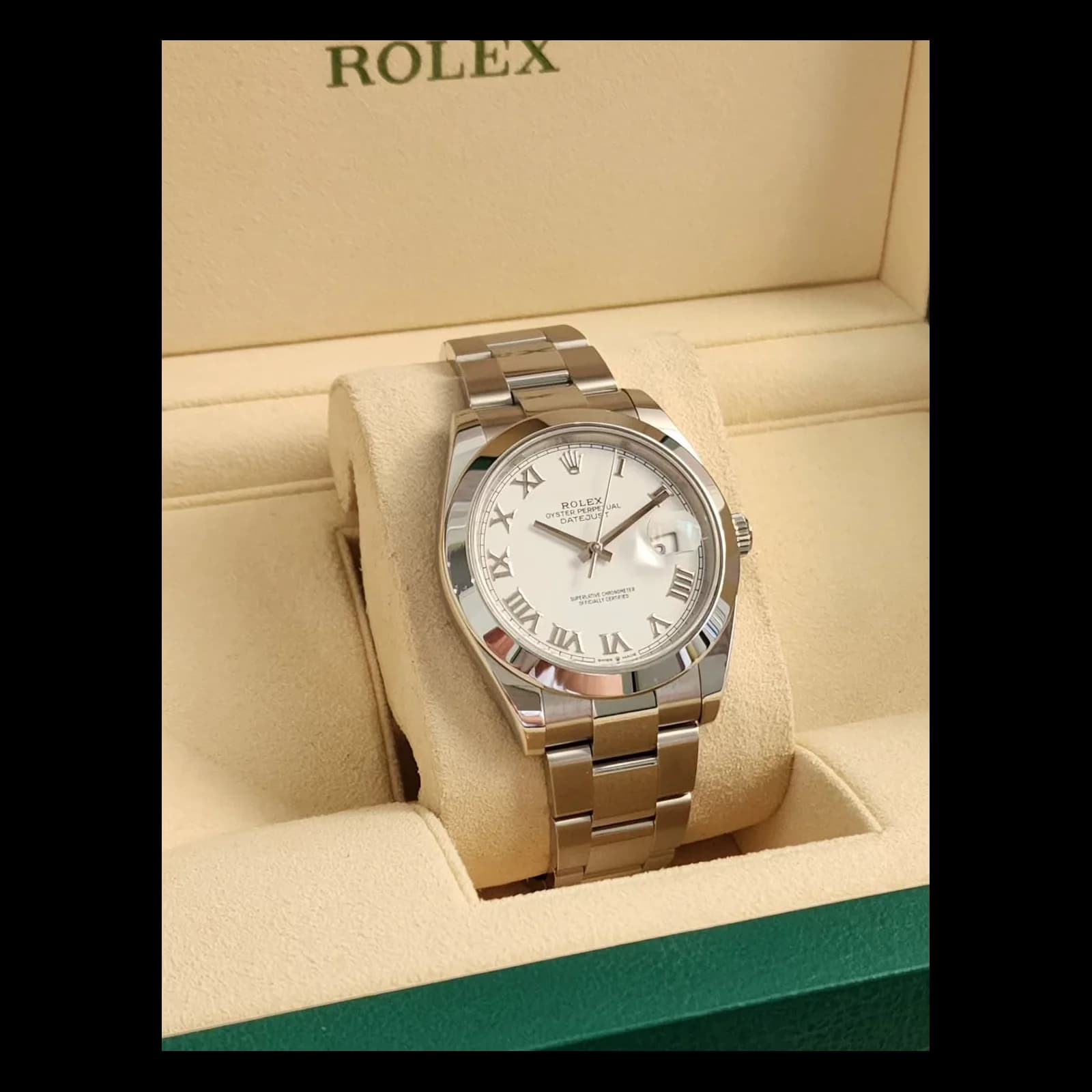 Thumb Datejust 41 Stainless Steel Smooth / Oyster / White Roman