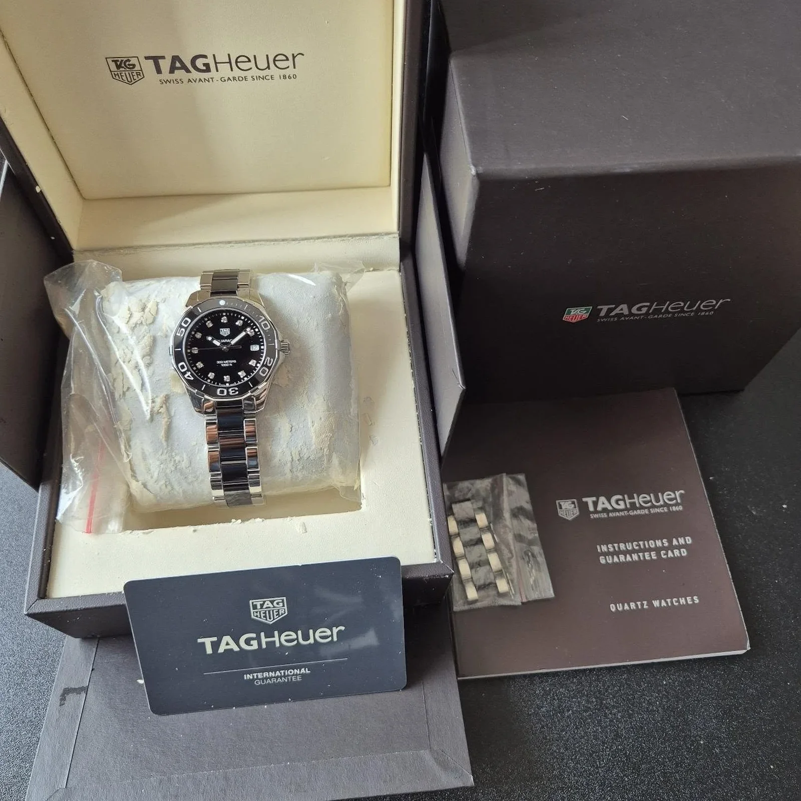 Thumb Aquaracer 300M Quartz 35 Stainless Steel / Black - Diamond / Bracelet