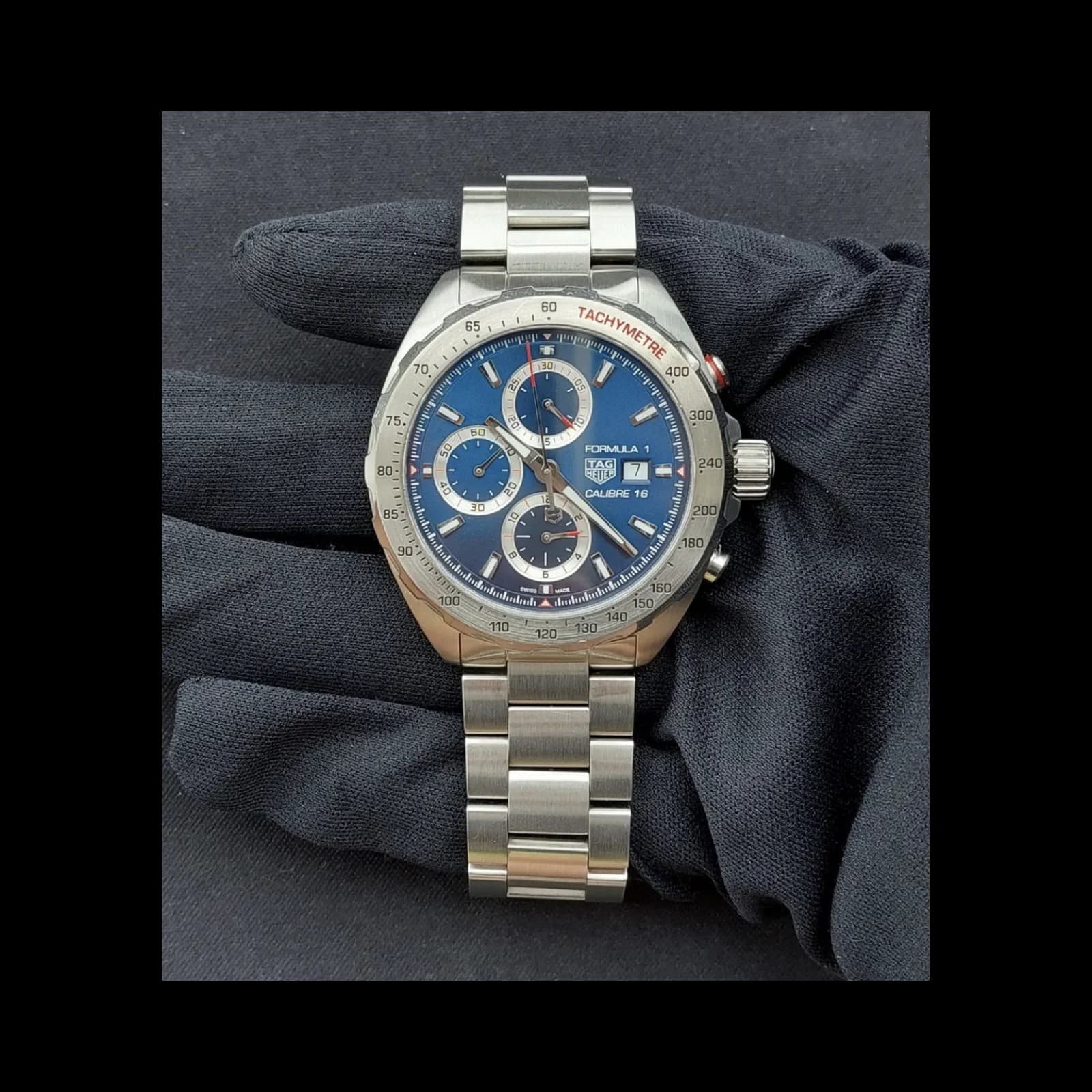 Thumb Formula 1 Automatic Chronograph 44 / Blue / Stainless Steel