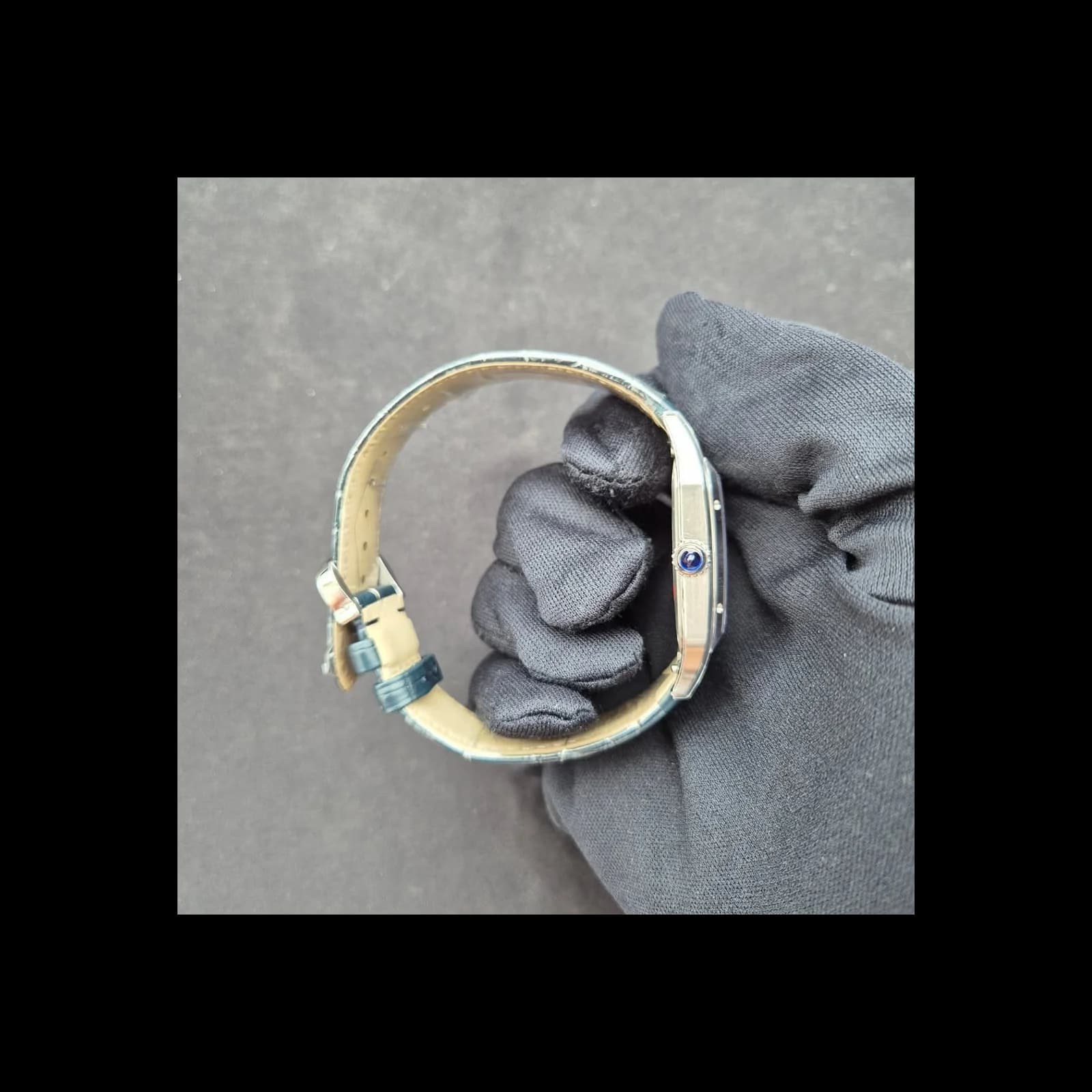 Thumb Santos Dumont Large / Blue Alligator Strap