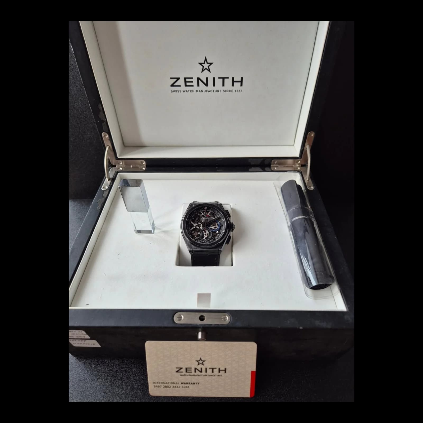 Thumb Defy El Primero 21 Black Ceramic / Skeleton / Alligator