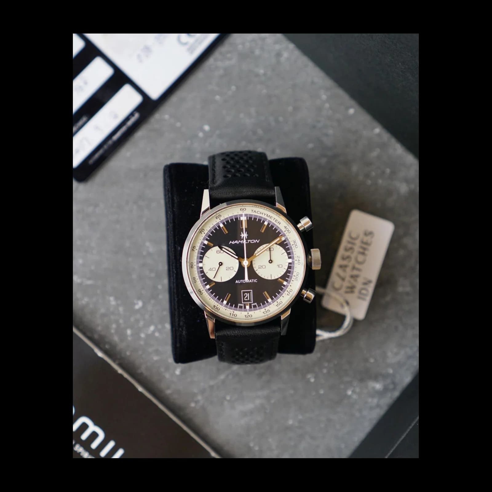 Thumb Intra-Matic 68 Auto Chrono Stainless Steel / Black / Strap