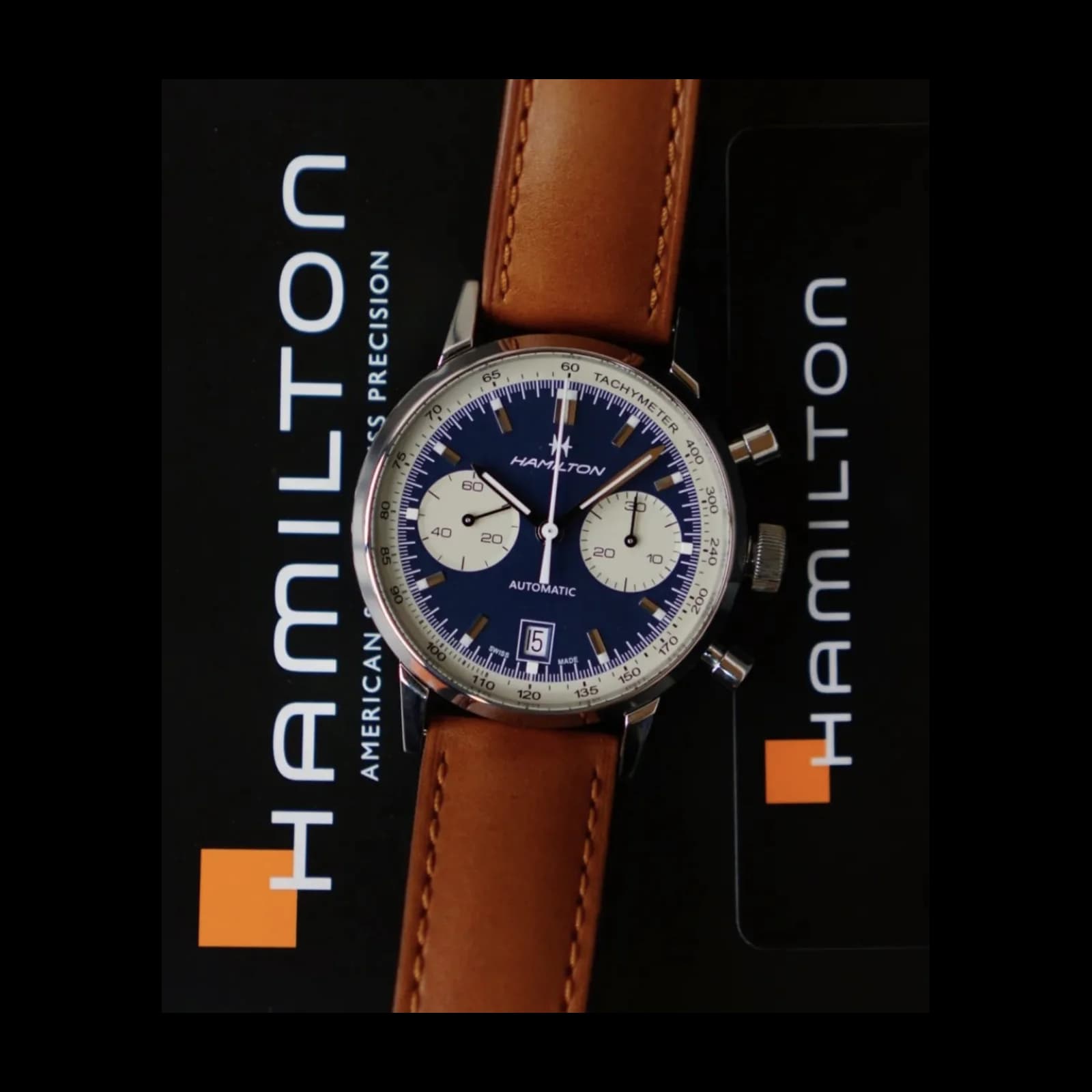 Thumb Intra-Matic 68 Auto Chrono Stainless Steel / Blue / Strap