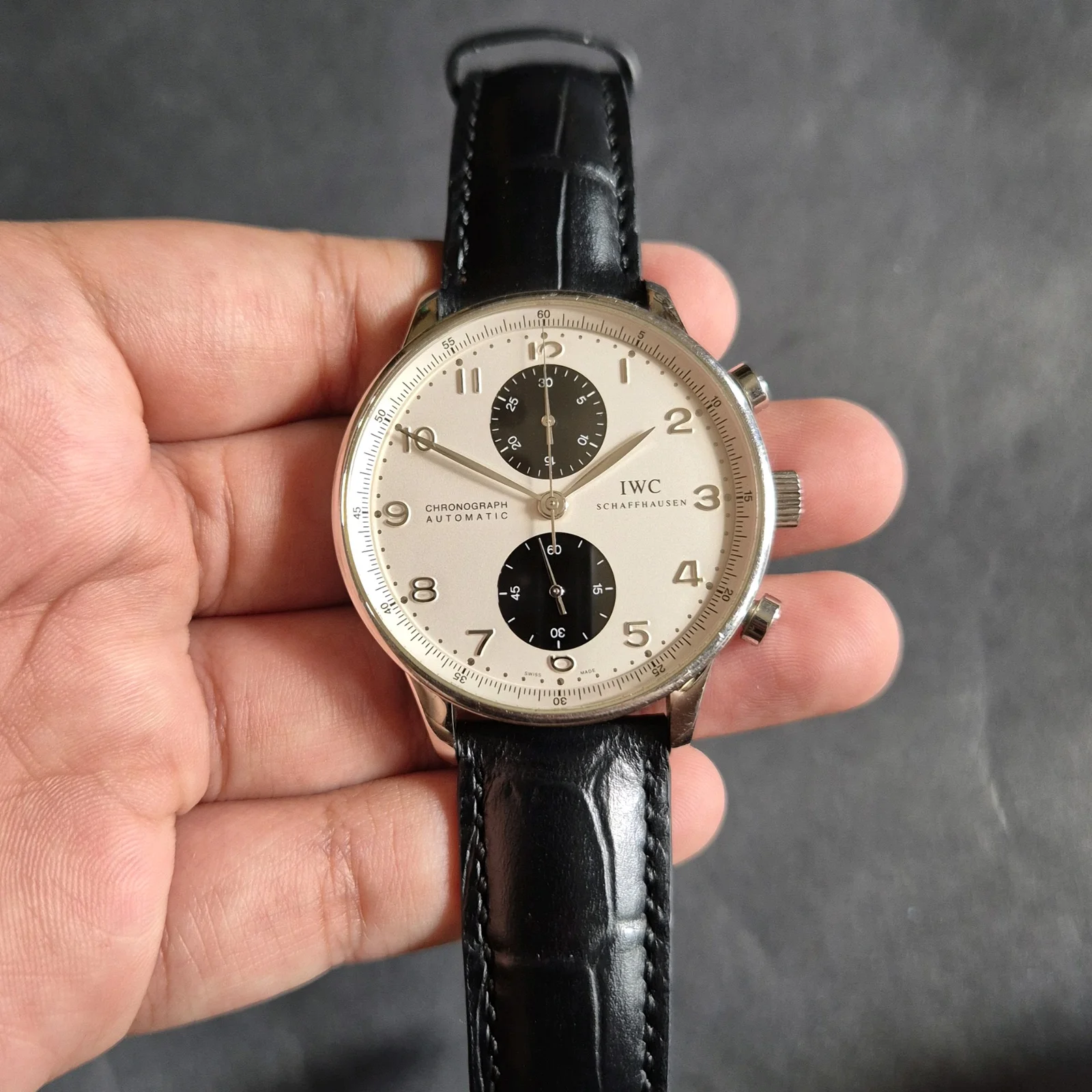 Thumb Portuguese Chrono-Automatic Stainless Steel / Panda