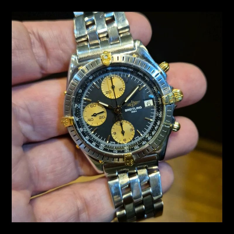 Chronomat Evolution Stainless Steel / Yellow Gold / Blue