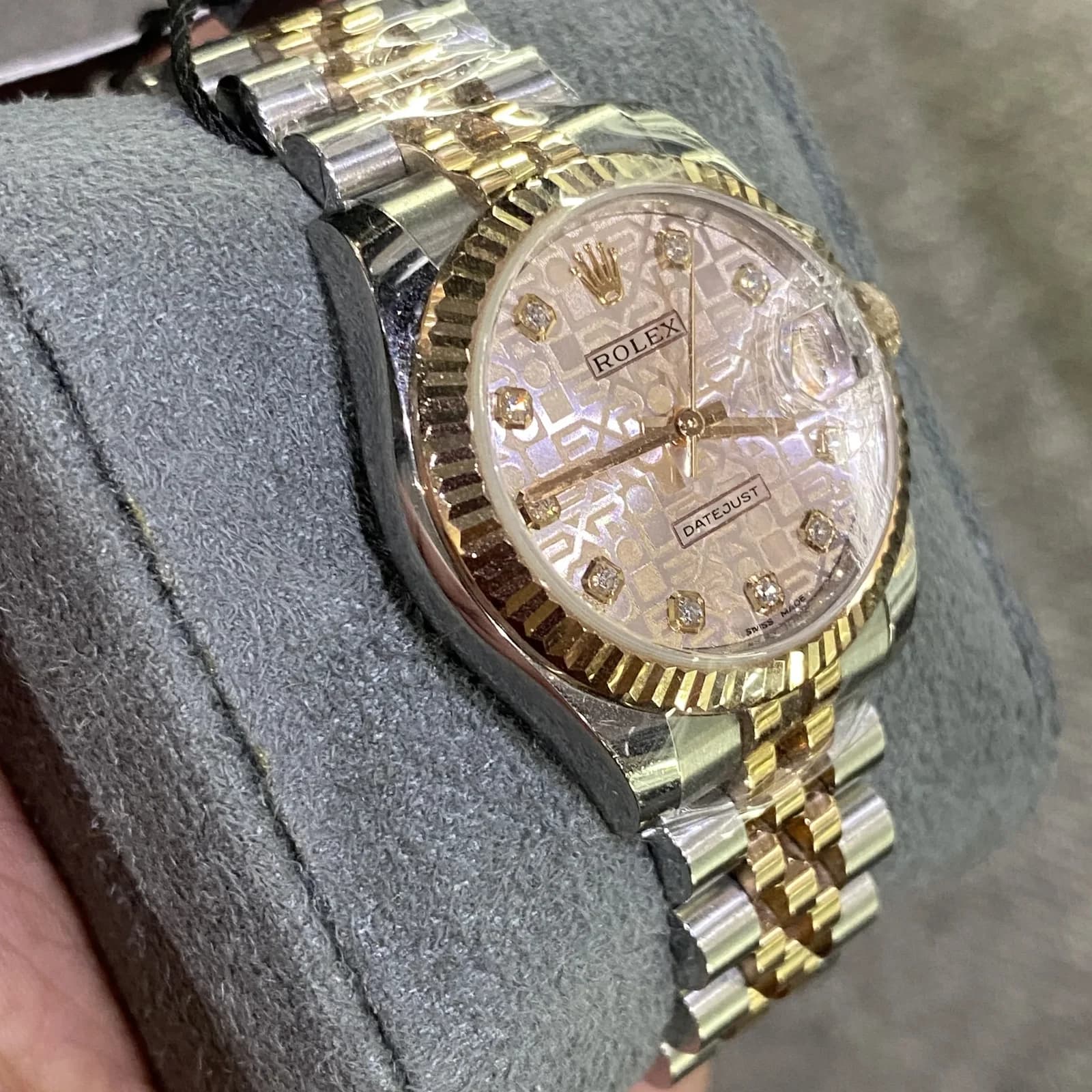 Thumb Datejust 31 Rolesor Everose Fluted / Jubilee / Pink Computer