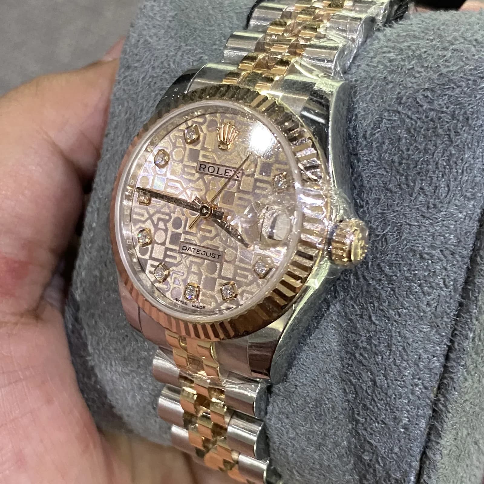 Thumb Datejust 31 Rolesor Everose Fluted / Jubilee / Pink Computer