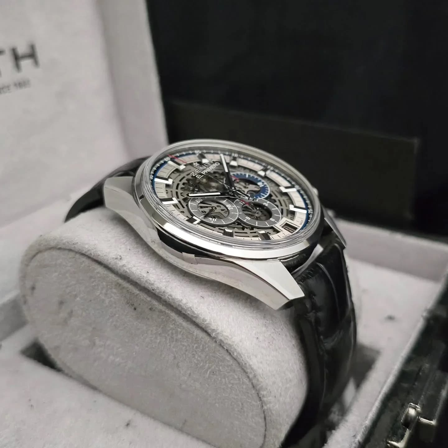 Thumb El Primero Chronomaster Full Open 42 Stainless Steel / Alligator