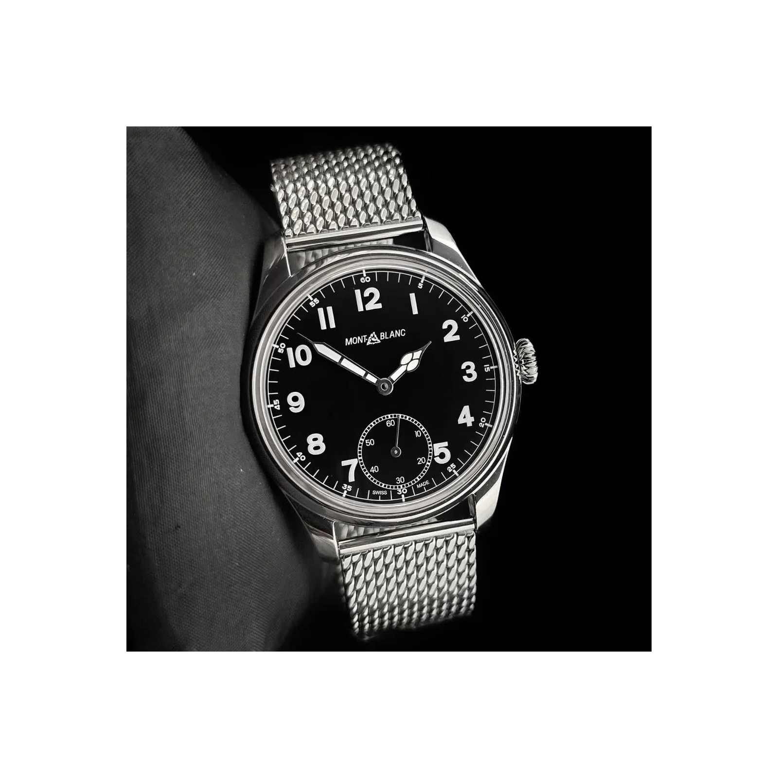 Thumb 1858 Manual Small Second Stainless Steel / Black / Mesh