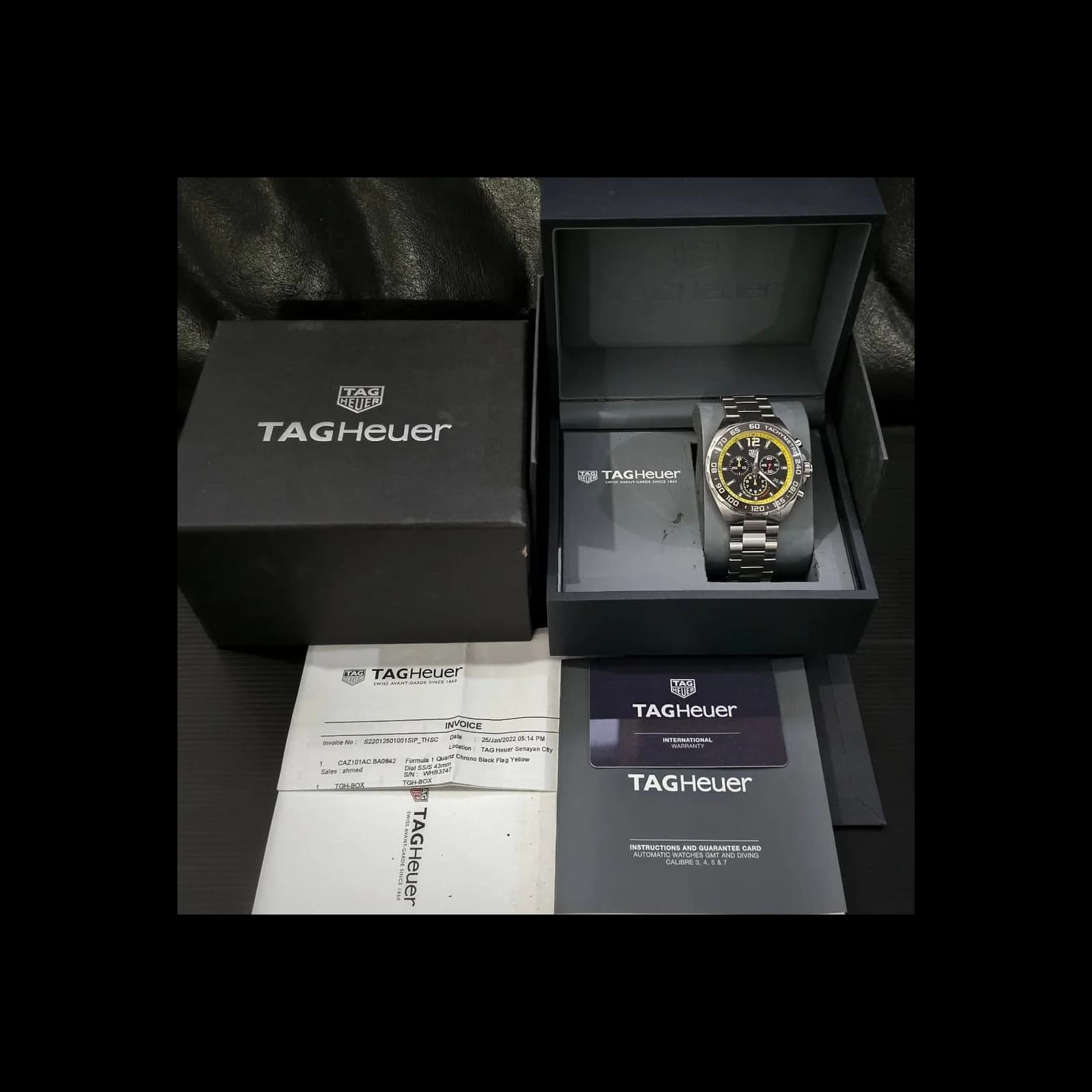 Thumb Formula 1 Chronograph Quartz Stainless Steel / Carbon - Yellow / Bracelet