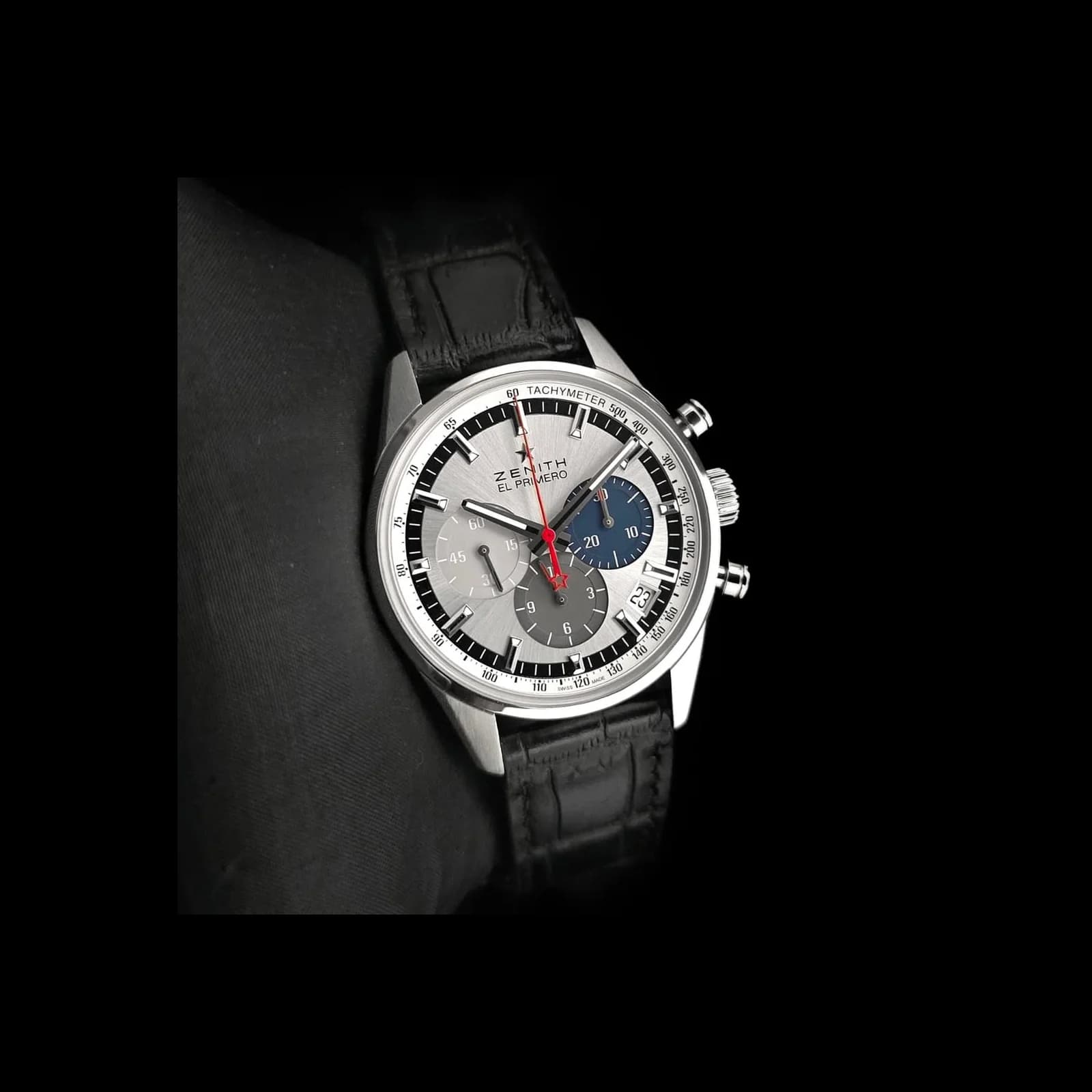 Thumb El Primero Chronomaster 38 Stainless Steel / Silver / Alligator