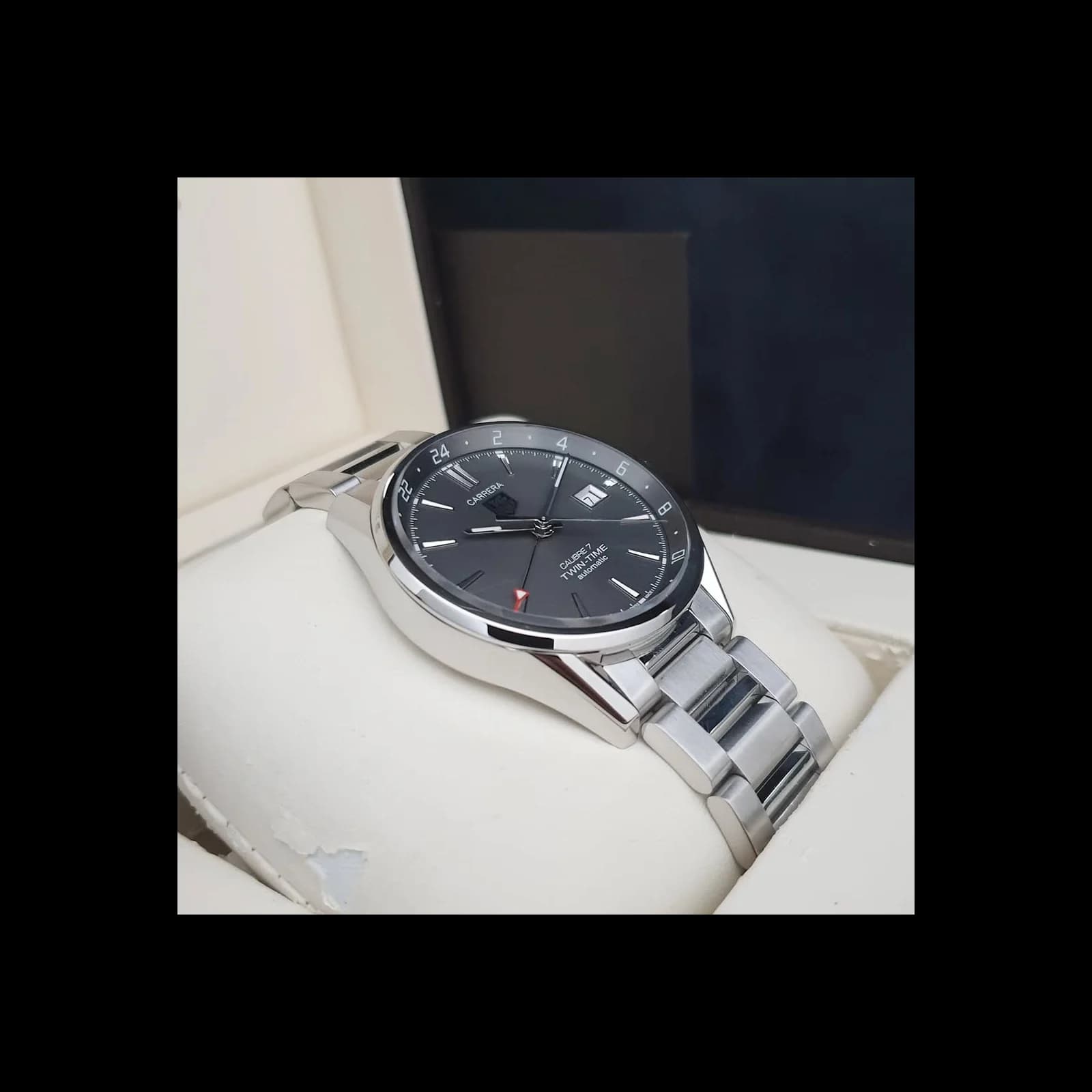 Thumb Calibre 7 Twin Time Stainless Steel / Grey / Bracelet
