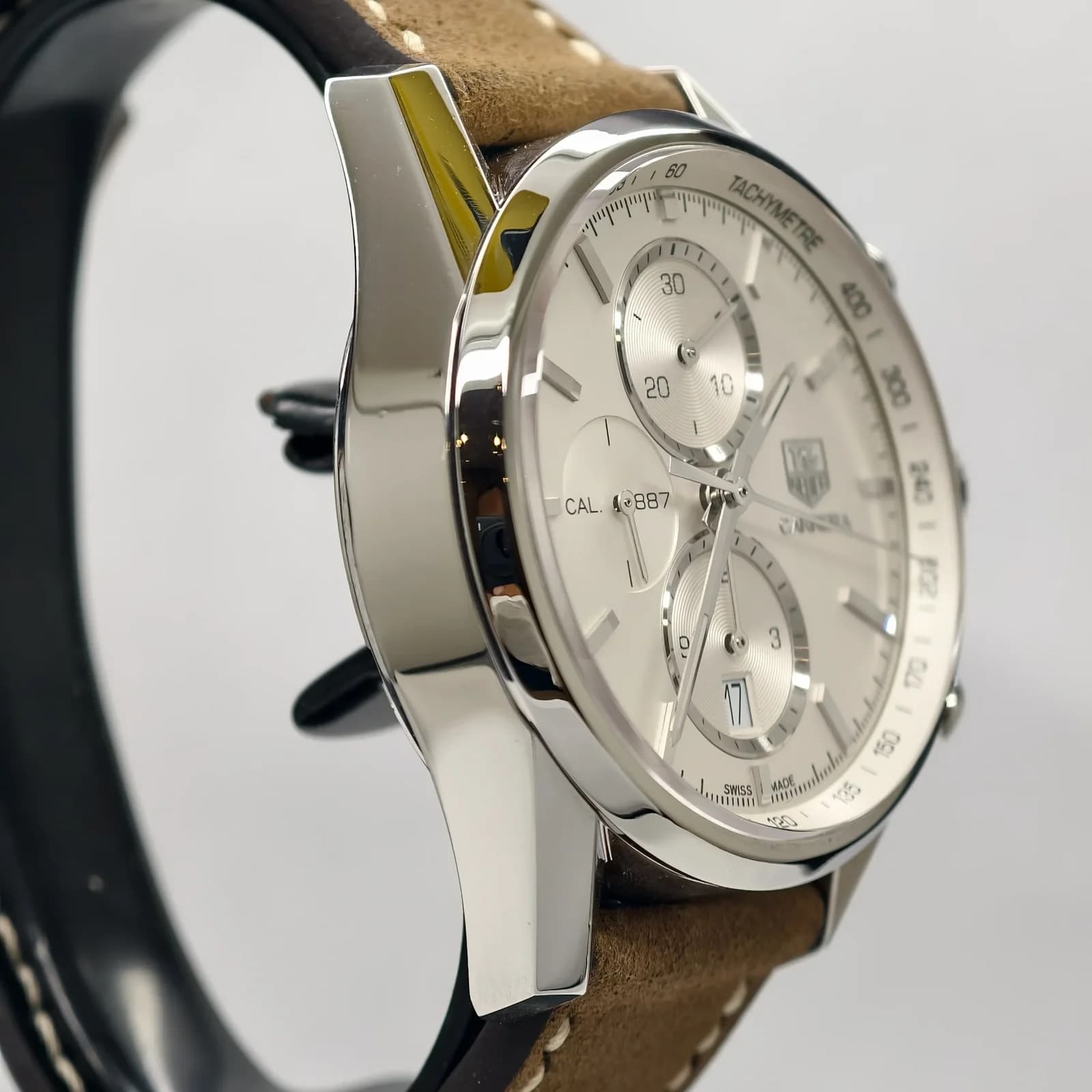 Thumb Carrera Calibre 1887 41 Stainless Steel / Silver / Alligator