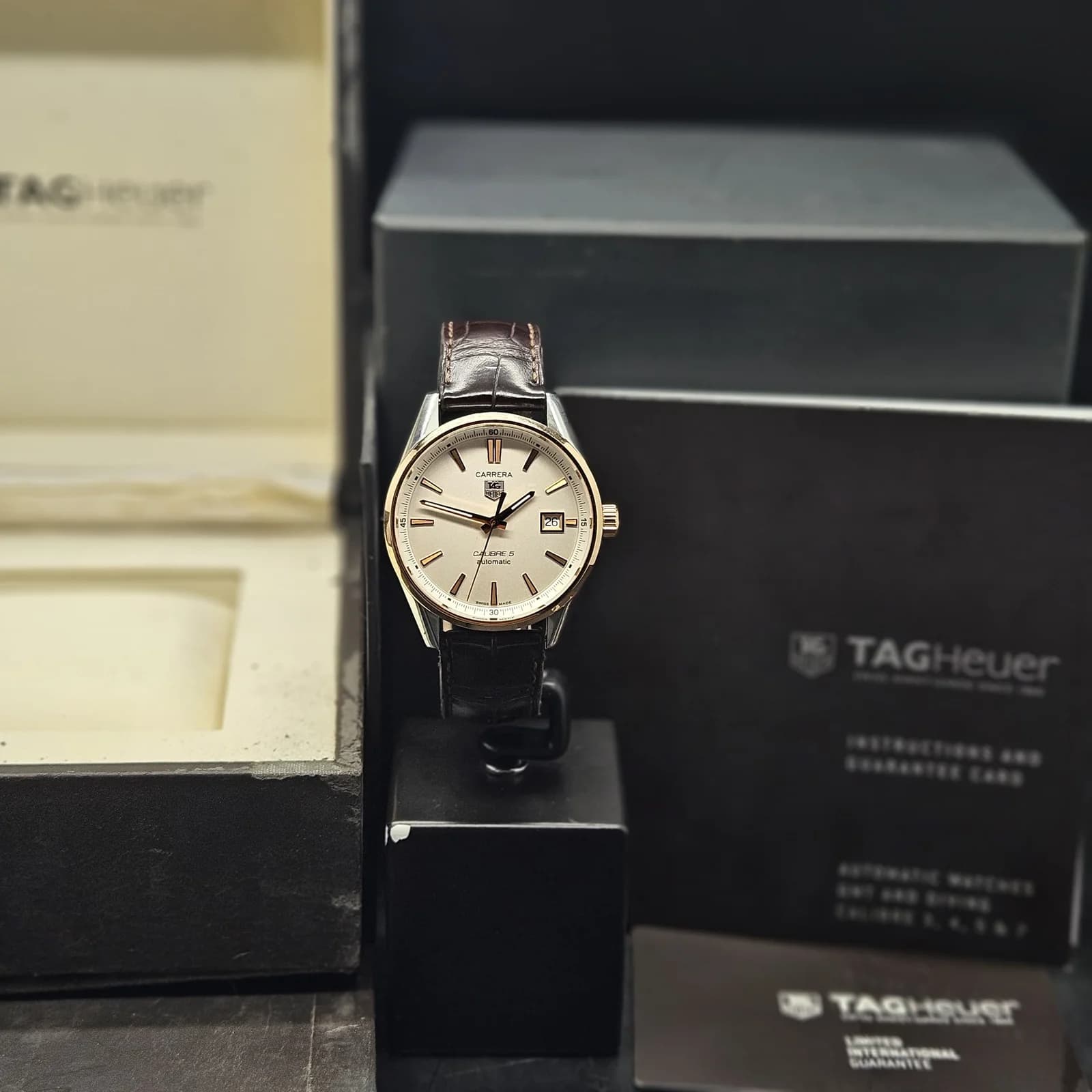 Thumb Carrera Calibre 5 39 Stainless Steel / Rose Gold / Silver / Alligator