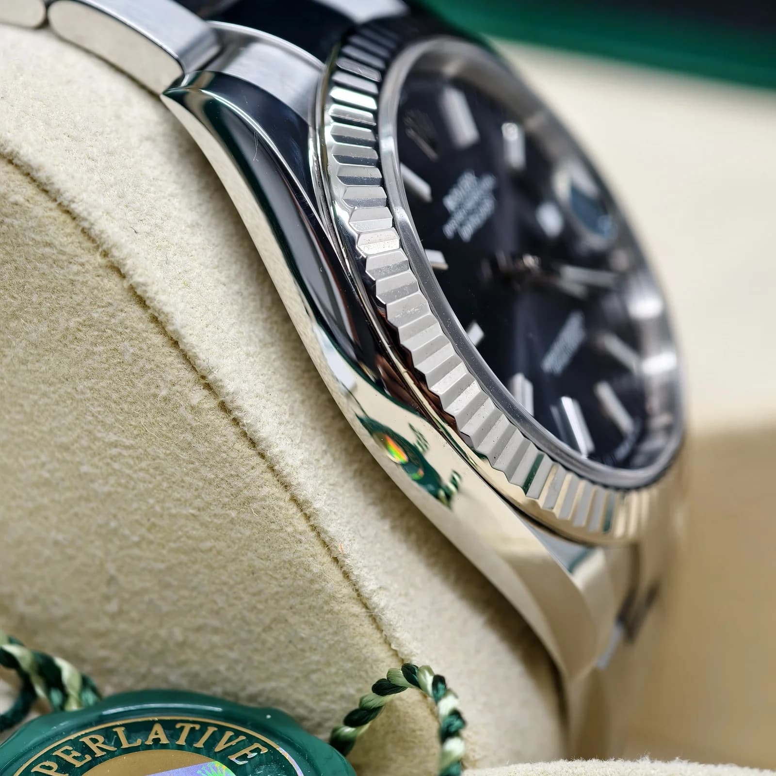 Thumb Datejust 41 Stainless Steel Fluted / Oyster / Dark Rhodium