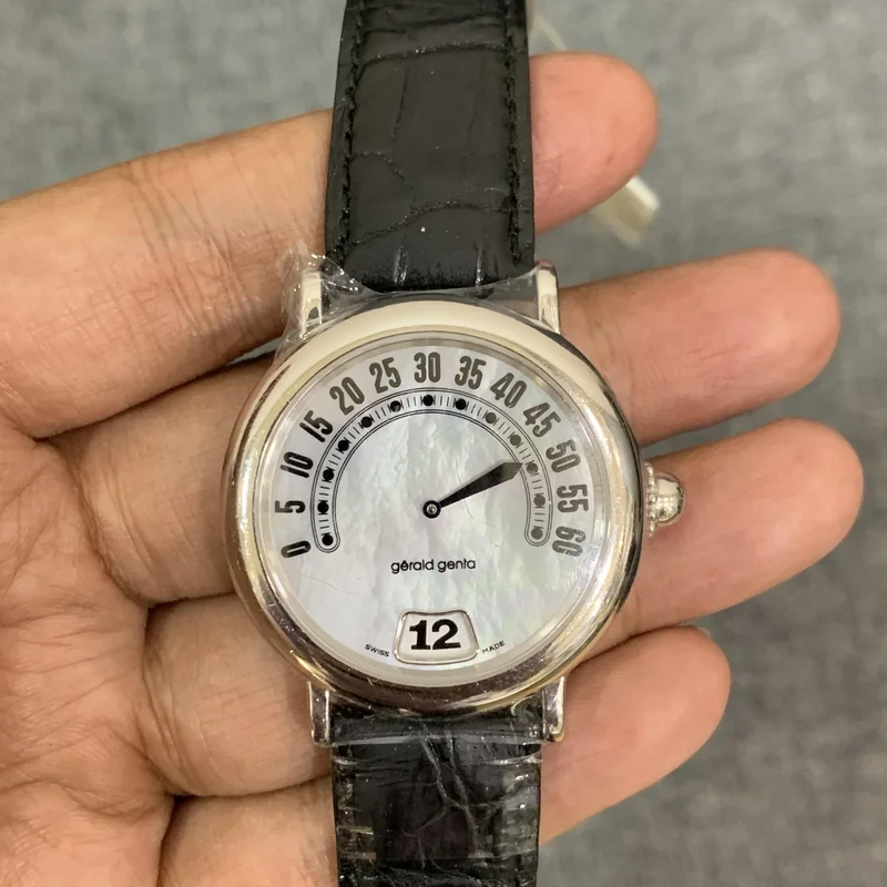 Thumb Retrograde Jumping Hour 18K White Gold