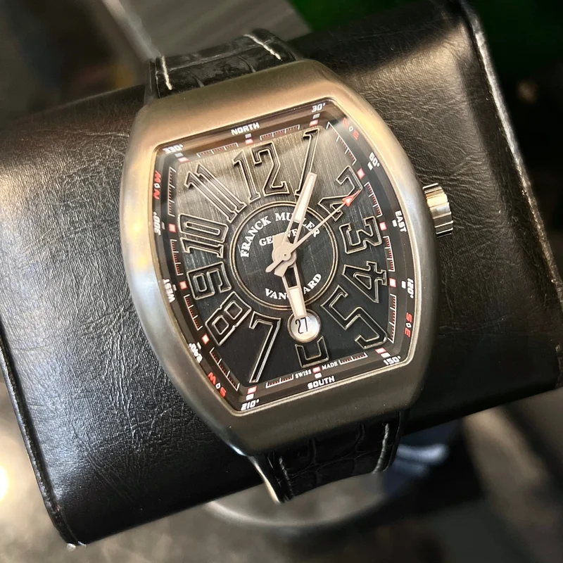 Vanguard Steel Black Alligator Leather Strap