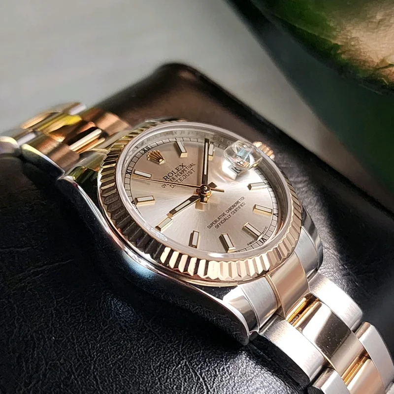 Thumb Datejust 31 Rolesor Everose Fluted / Oyster / Silver