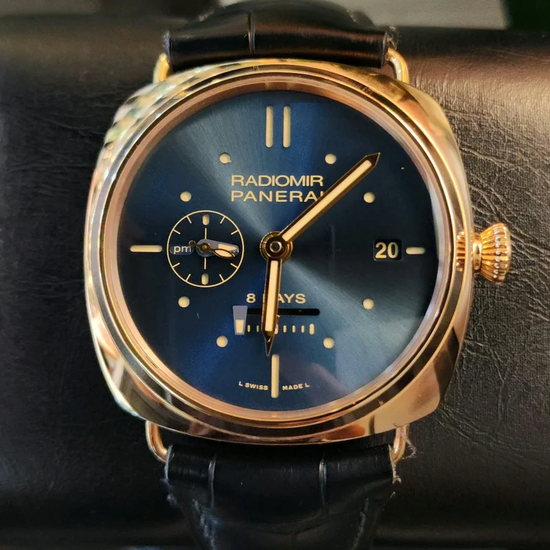 Radiomir 8 Days GMT Oro Rosso Blue