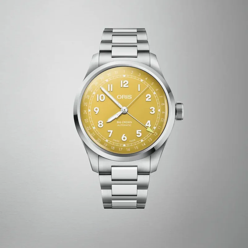 Big Crown Pointer Date 40 Stainless Steel / Yellow / Bracelet
