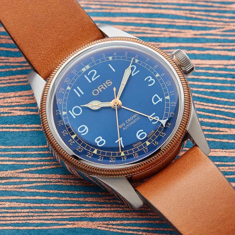 Big Crown Pointer Date 36 Stainless Steel - Bronze / Blue