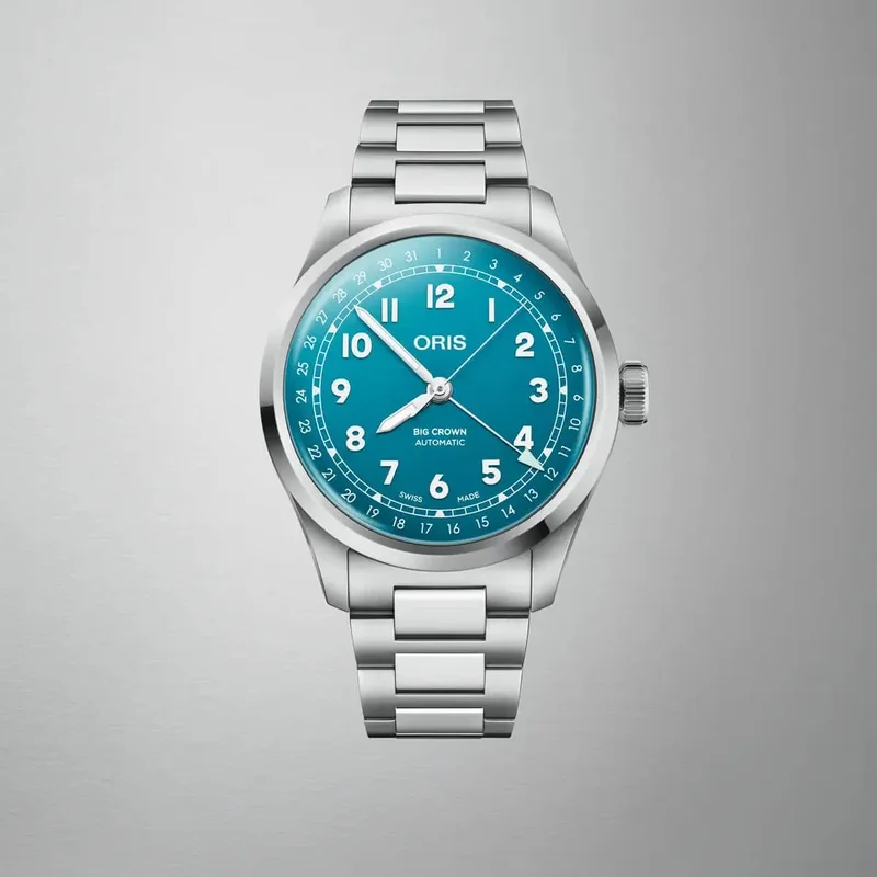 Big Crown Pointer Date 40 Stainless Steel / Turquoise / Bracelet