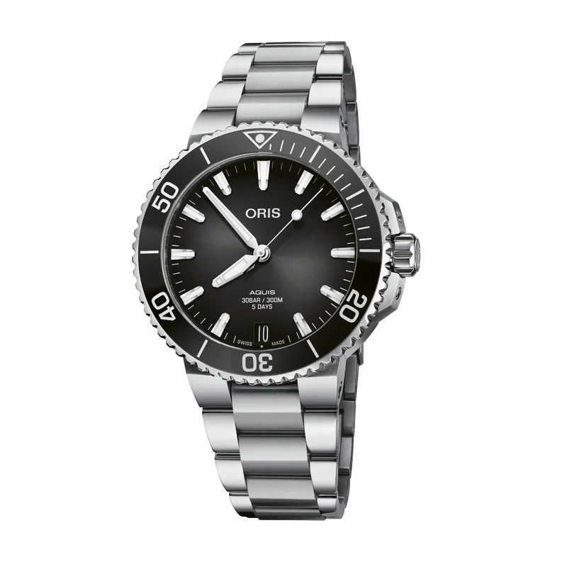 Aquis Date Calibre 400 41.5 Stainless Steel / Black / Bracelet