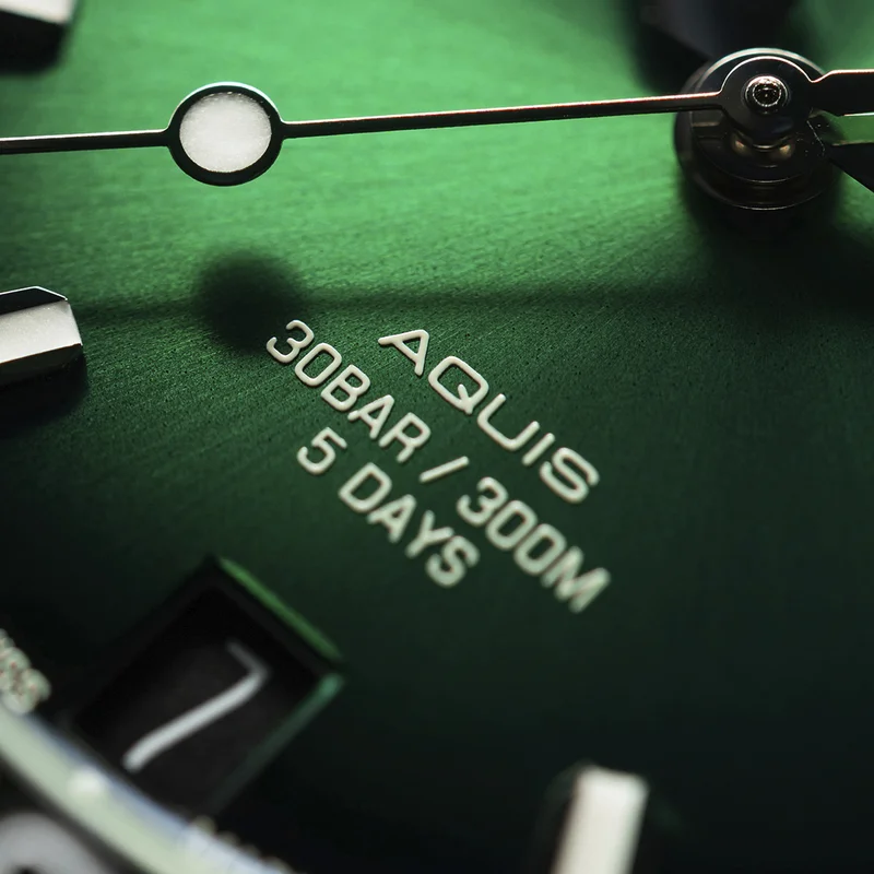 Thumb Aquis Date Calibre 400 41.5 Stainless Steel / Green / Rubber