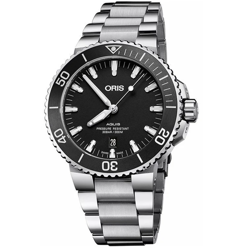 Aquis Date 43.5 Stainless Steel / Black / Bracelet
