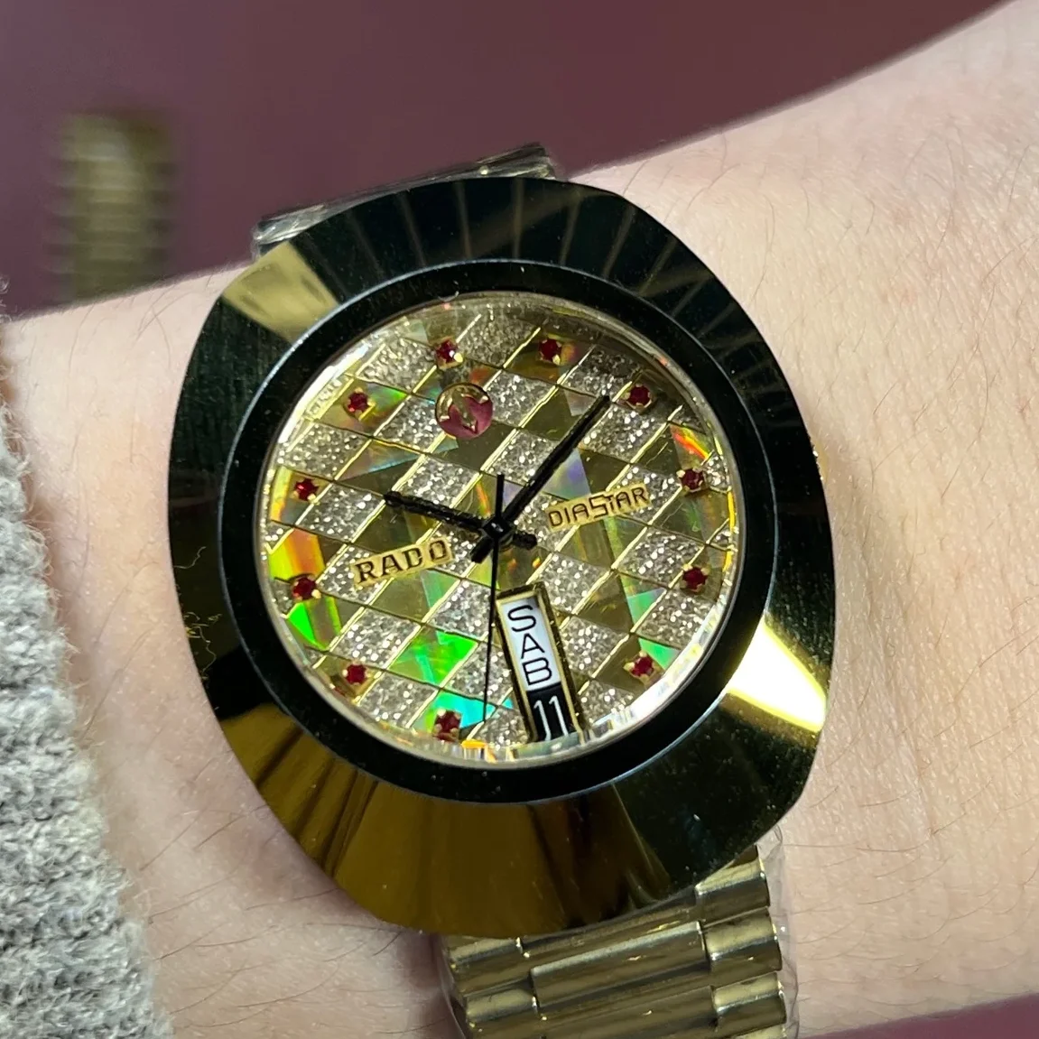 JAM TANGAN RADO DIASTAR 636.0313.3 TUNGSTEN LUXURIOUS MOSAIC-STYLE DIAL VIBRANT