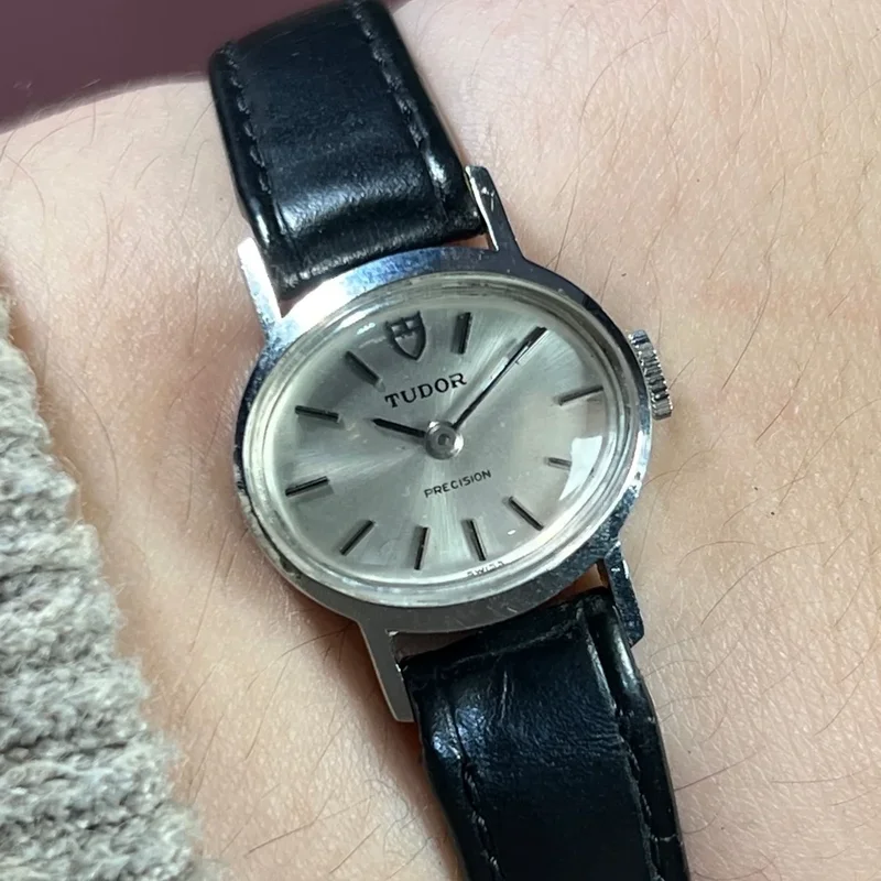 VINTAGE TUDOR PRECISION  MINI OVAL SILVER DIAL