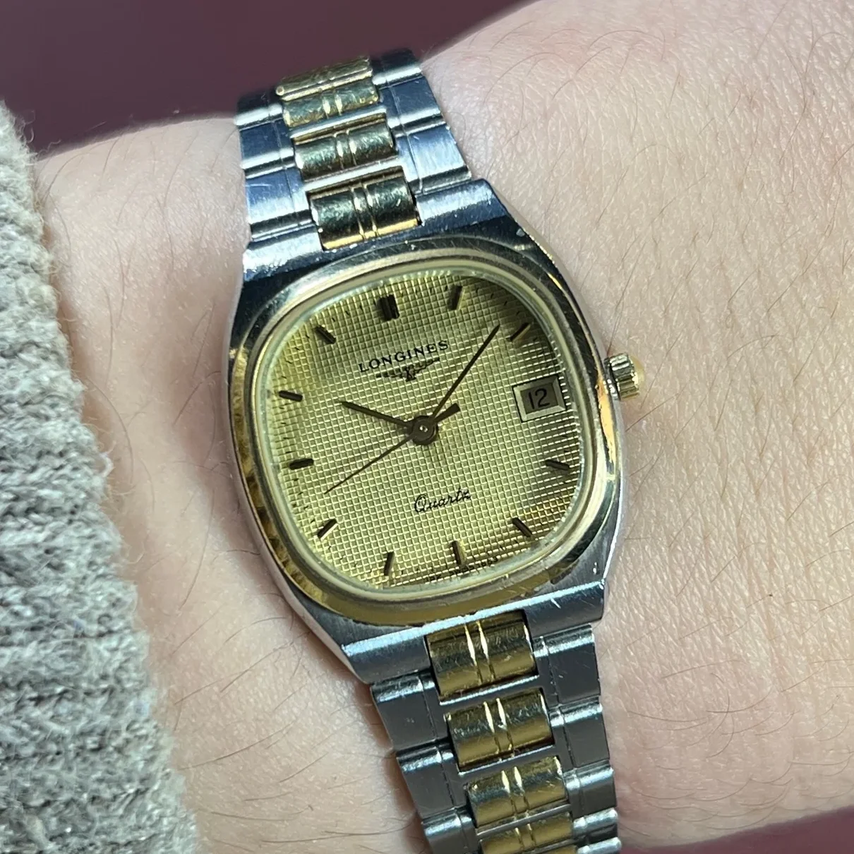 VINTAGE LONGINES 152-1653 TWO TONE CHAMPANGE