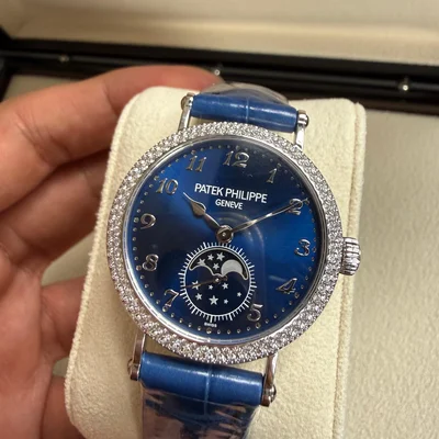 Moonphase 7121 White Gold - Diamond / Blue