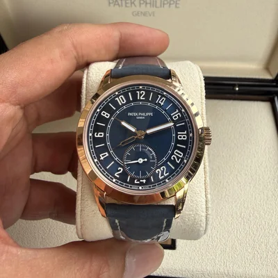 Calatrava Travel Time 24-Hour Rose Gold / Blue