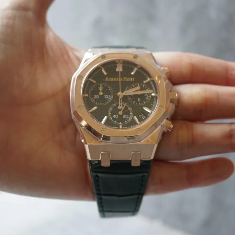 Royal Oak Chronograph 41 Pink Gold / Green / Strap