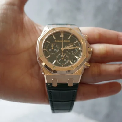 Royal Oak Chronograph 41 Pink Gold / Green / Strap