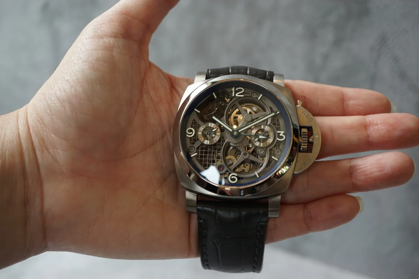 Luminor 1950 Tourbillon GMT Titanio Lo Scienziato Blue