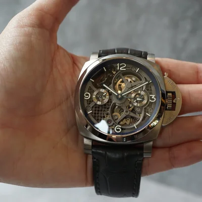 Luminor 1950 Tourbillon GMT Titanio Lo Scienziato Blue