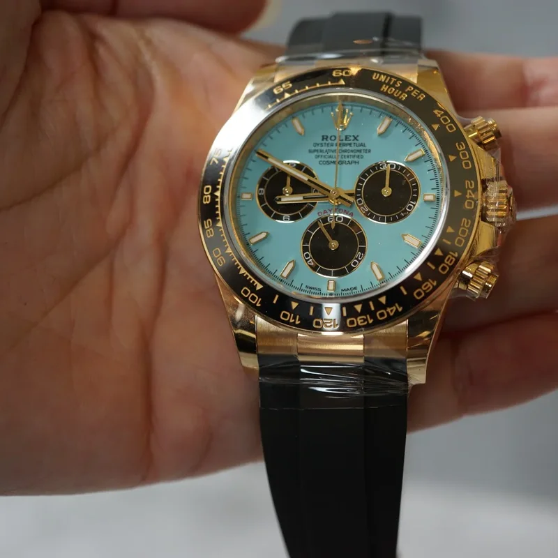 Cosmograph Daytona Yellow Gold - Cerachrom / Turquoise - Black / Oysterflex