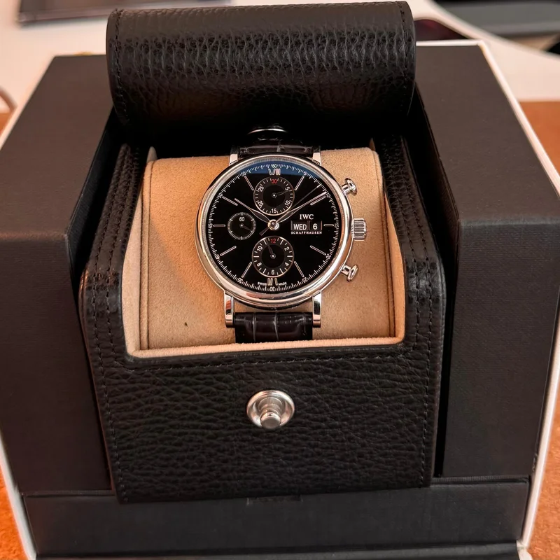 Portofino Chronograph Stainless Steel / Black / Alligator