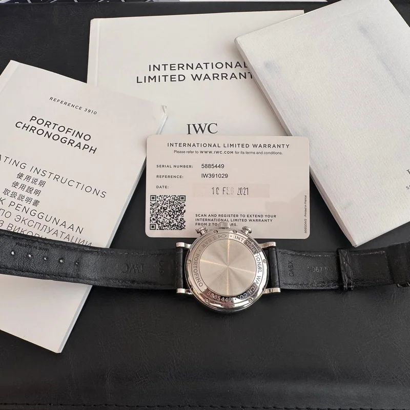 Thumb Portofino Chronograph Stainless Steel / Black / Alligator