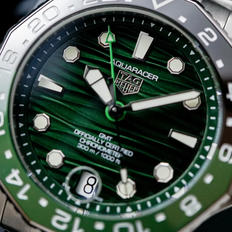 Thumb Aquaracer Professional 300 GMT Green Sunray Dial Steel Bracelet