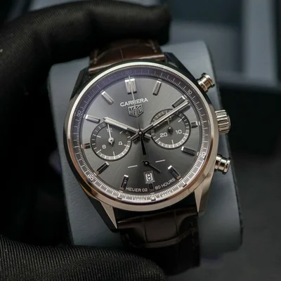 Carrera Calibre Heuer 02 42 Stainless Steel / Grey / Strap
