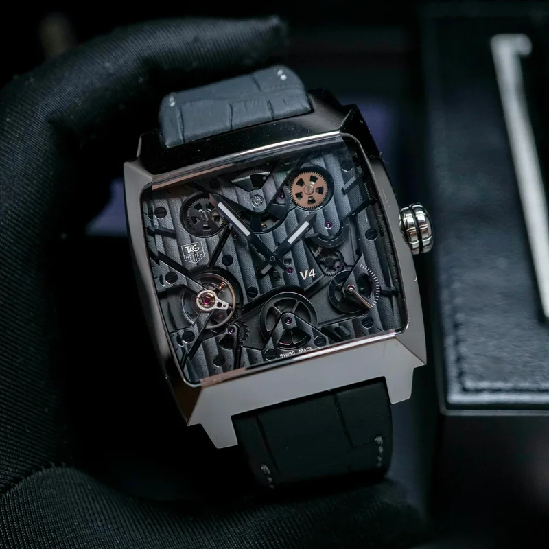 Monaco V4 Rare Limited Edition Skeleton Dial Automatic Titanium Ceramic Case 