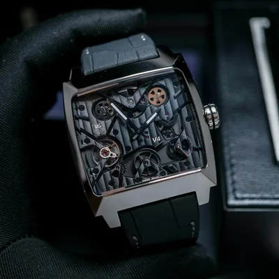 Monaco V4 Rare Limited Edition Skeleton Dial Automatic Titanium Ceramic Case 