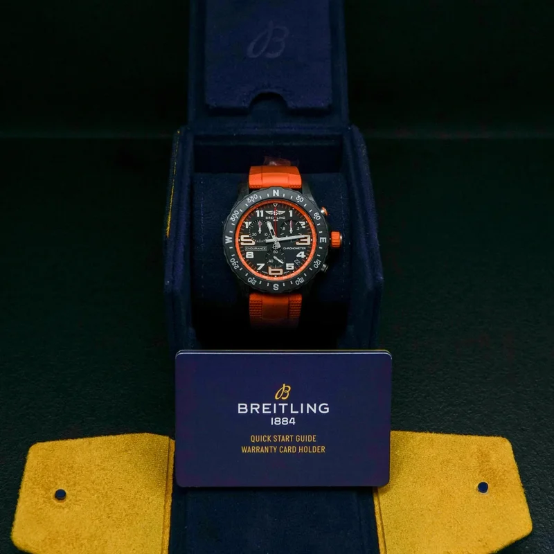 Thumb Endurance Pro 44 Black Dial Orange Rubber Strap