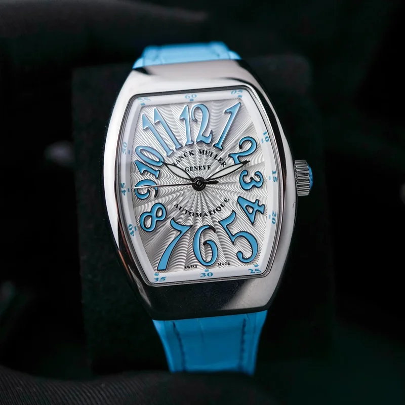 Vanguard Automatic White Dial Light Blue Rubber Strap