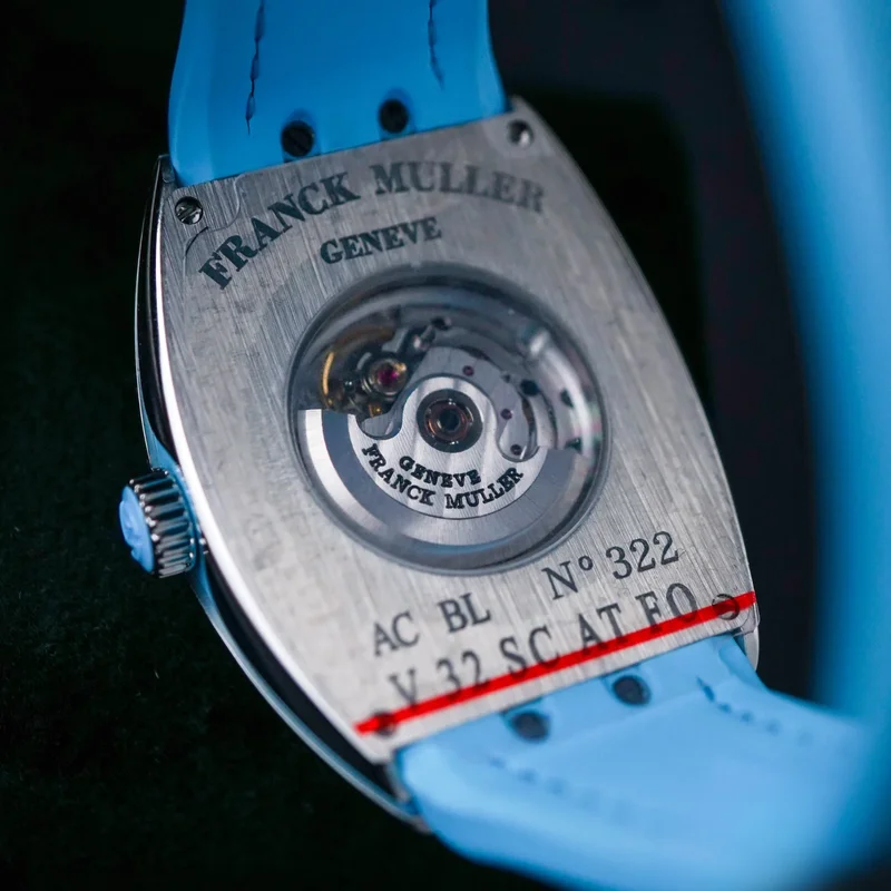 Thumb Vanguard Automatic White Dial Light Blue Rubber Strap