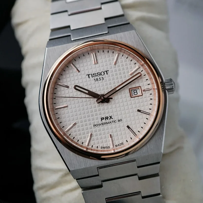 PRX Powermatic 80 Stainless Steel / Rose Gold PVD / Silver